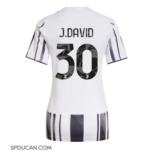 Zenski Nogometni Dres Juventus Jonathan David #30 Domaci 2025-26 Kratak Rukav